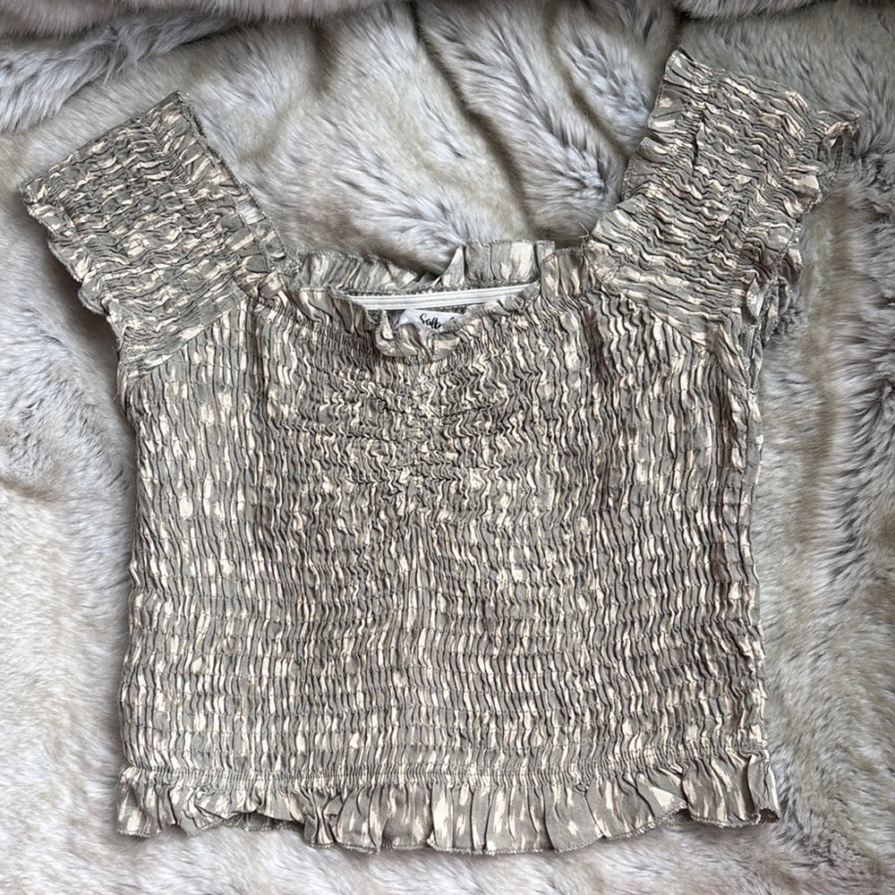 Smocked Top with Ruffled Edges